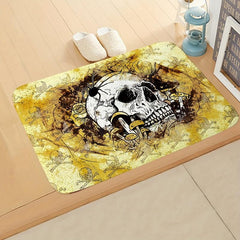 Halloween Horror Flannel Bath Rug Non-Slip Machine Washable Door Carpet