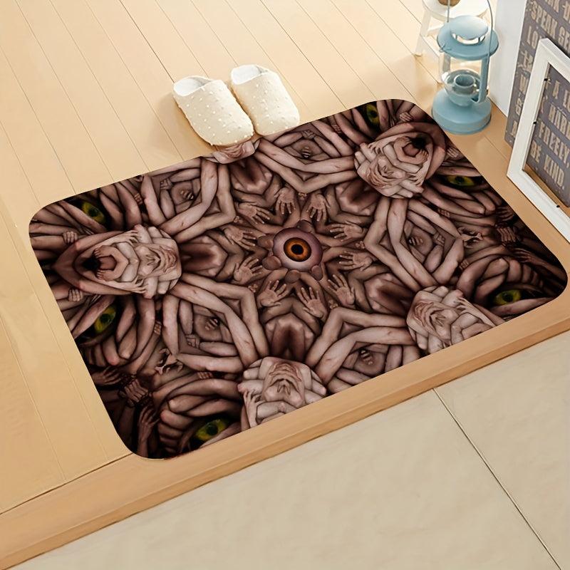 Halloween Horror Flannel Bath Rug Non-Slip Machine Washable Door Carpet