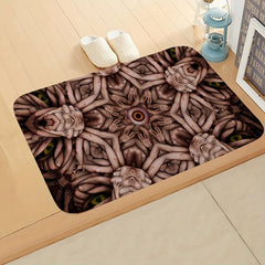 Halloween Horror Flannel Bath Rug Non-Slip Machine Washable Door Carpet