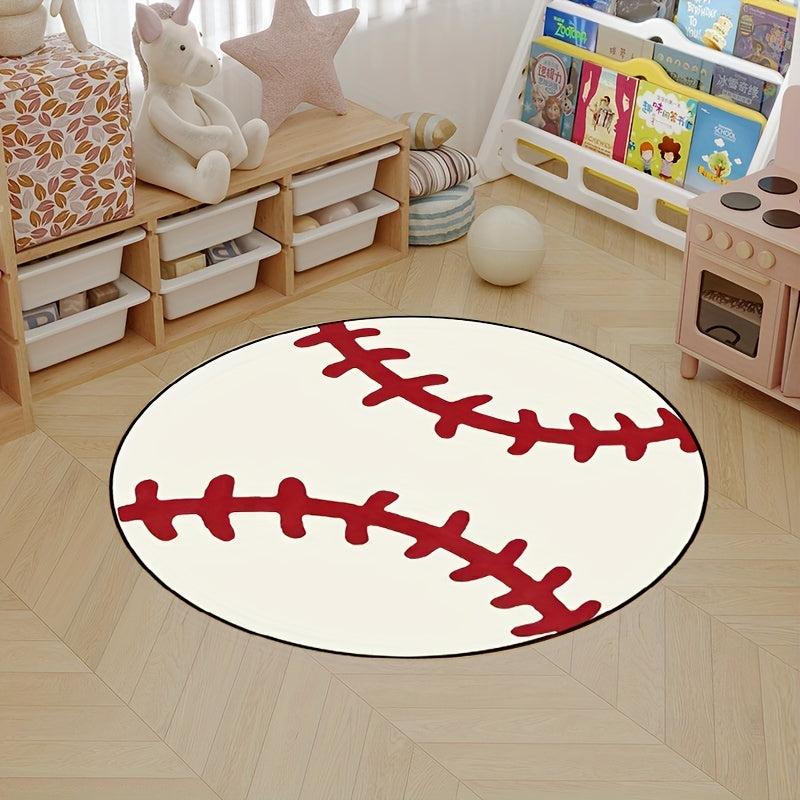 Soft Round Baseball Pattern Playmat Children's Bedroom Climbing Mat