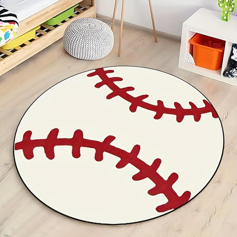 Soft Round Baseball Pattern Playmat Children's Bedroom Climbing Mat