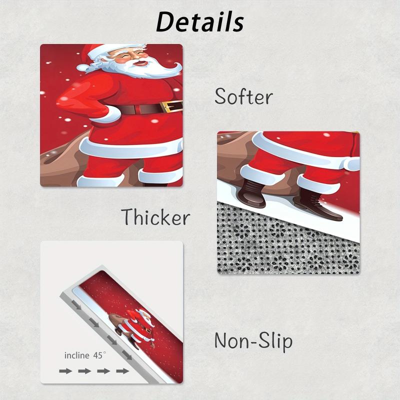 1pc Christmas Santa Claus Entrance Door Mat Non-slip Kitchen Carpet
