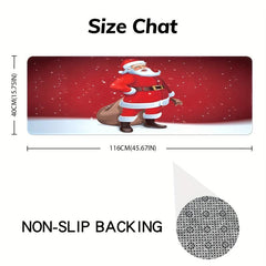 1pc Christmas Santa Claus Entrance Door Mat Non-slip Kitchen Carpet