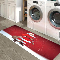 1pc Christmas Santa Claus Entrance Door Mat Non-slip Kitchen Carpet
