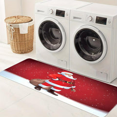 1pc Christmas Santa Claus Entrance Door Mat Non-slip Kitchen Carpet