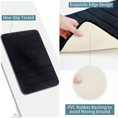 Striped Memory Foam Floor Mat Non-slip Absorbent Rug for Indoor Use