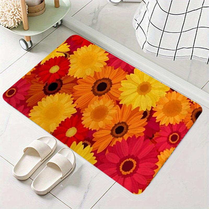 Soft Thick Non Slip Floral Area Rug for Kitchen Living Room Bedroom