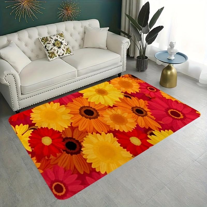Soft Thick Non Slip Floral Area Rug for Kitchen Living Room Bedroom