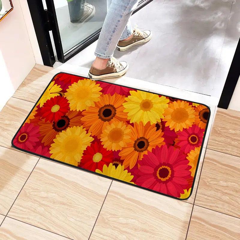Soft Thick Non Slip Floral Area Rug for Kitchen Living Room Bedroom