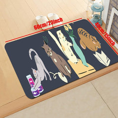 Cat Kitchen Rug Soft Waterproof Non Slip Washable Carpet for Home Office