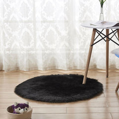 Soft Shaggy Round Area Rug 23.6in, Modern Plush Floor Mat for Living Room