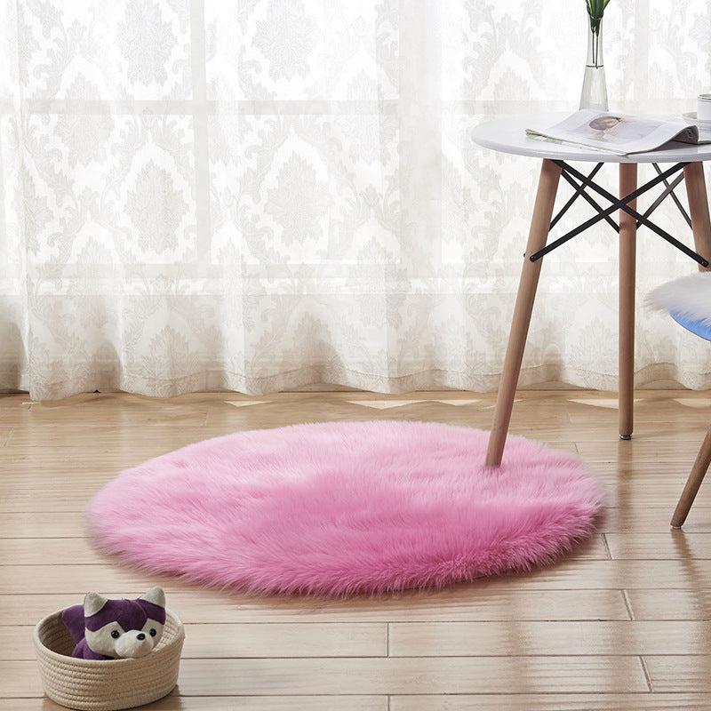 Soft Shaggy Round Area Rug 23.6in, Modern Plush Floor Mat for Living Room