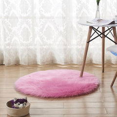 Soft Shaggy Round Area Rug 23.6in, Modern Plush Floor Mat for Living Room