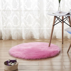 Soft Shaggy Round Area Rug 23.6in, Modern Plush Floor Mat for Living Room
