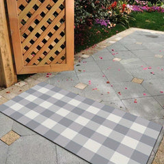 Check Plaid Rug Washable Layered Door Mats Indoor Outdoor Checkered Door Mat