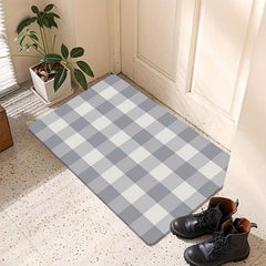 Check Plaid Rug Washable Layered Door Mats Indoor Outdoor Checkered Door Mat