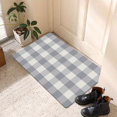 Check Plaid Rug Washable Layered Door Mats Indoor Outdoor Checkered Door Mat