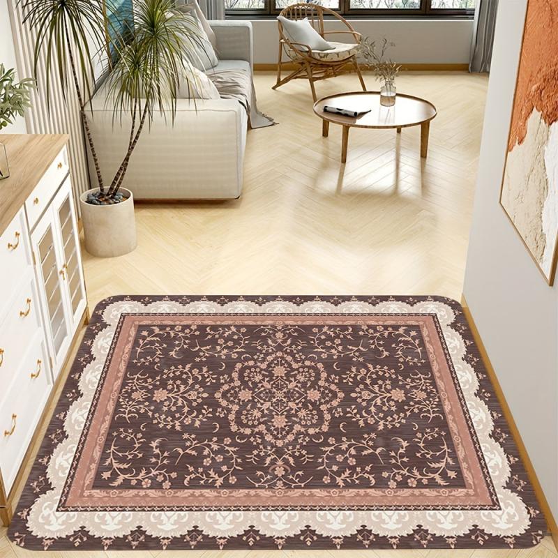 Vintage Persian Carpet Non-slip Floral Floor Mat