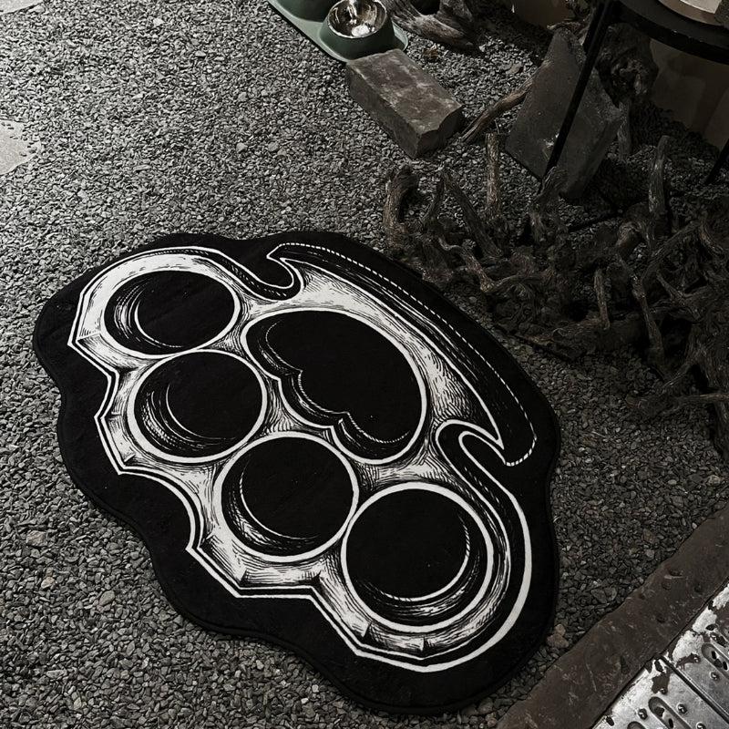 Thickened Gothic Bedroom Carpet Dark Style Cat Paw Halloween Ambience Decoration