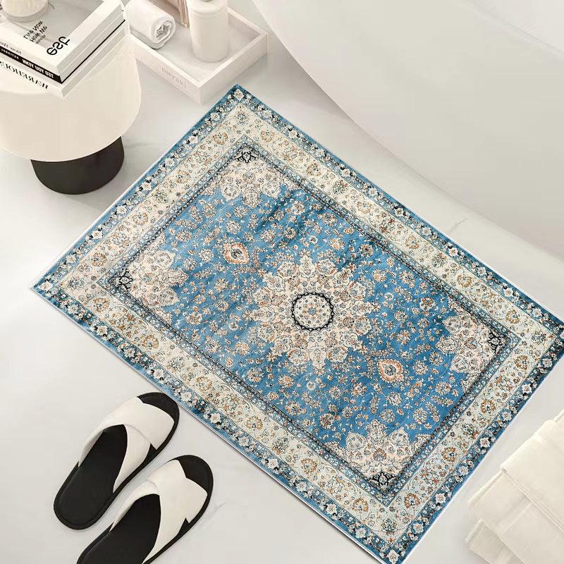 Boho Floor Mat Soft Crystal Velvet Fabric Bath Rug Bohemian Style Bath Mat