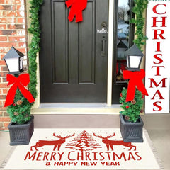 Christmas Weaving Tassel Fabric Area Rug Decoration Carpet Mat