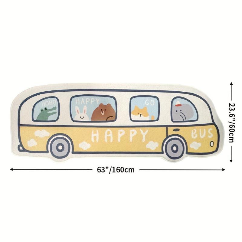 Bus Shaped Floor Mat Creative Cartoon Home Decor Area Rug Mat