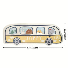 Bus Shaped Floor Mat Creative Cartoon Home Decor Area Rug Mat
