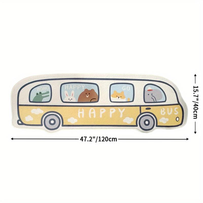 Bus Shaped Floor Mat Creative Cartoon Home Decor Area Rug Mat