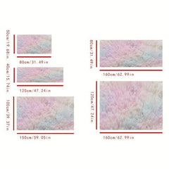 Soft Shaggy Tie Dye Rainbow Rug - Non Slip Washable Carpet