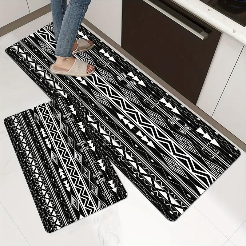 Striped Kitchen Mat Rugs Non-Slip Laundry Room Rugs