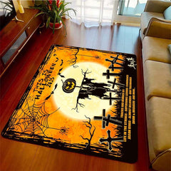 Halloween Pumpkin Wizard Area Rug Non Slip Floor Mat Home Decor