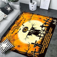 Halloween Pumpkin Wizard Area Rug Non Slip Floor Mat Home Decor
