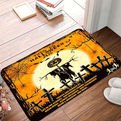Halloween Pumpkin Wizard Area Rug Non Slip Floor Mat Home Decor