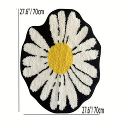Daisy Carpet Mat Irregular Rugs For Bedroom Round Area Rug Non Slip Bathroom