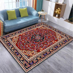 Bohemian Floral Area Rug, European Living Room Decor, Soft Floor Mat