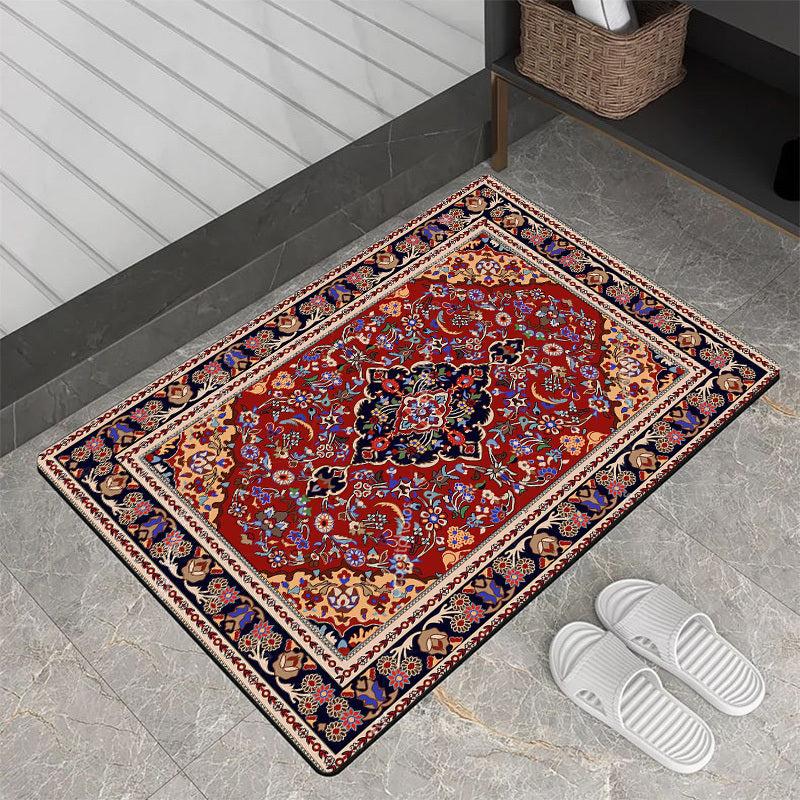 Bohemian Floral Area Rug, European Living Room Decor, Soft Floor Mat