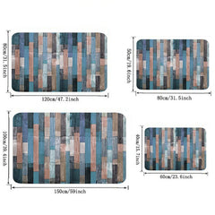 Wood Grain Print Floor Mat Non-slip Washable Rug Soft Carpet