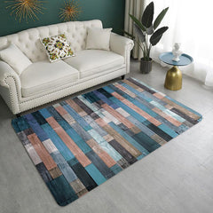 Wood Grain Print Floor Mat Non-slip Washable Rug Soft Carpet