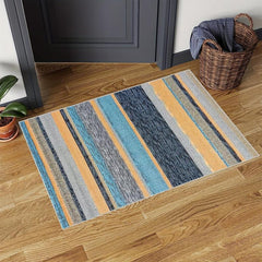Striped Anti-Slip Door Mat Easy Clean Rubber Back
