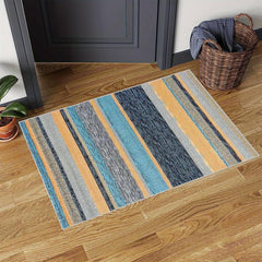 Striped Anti-Slip Door Mat Easy Clean Rubber Back