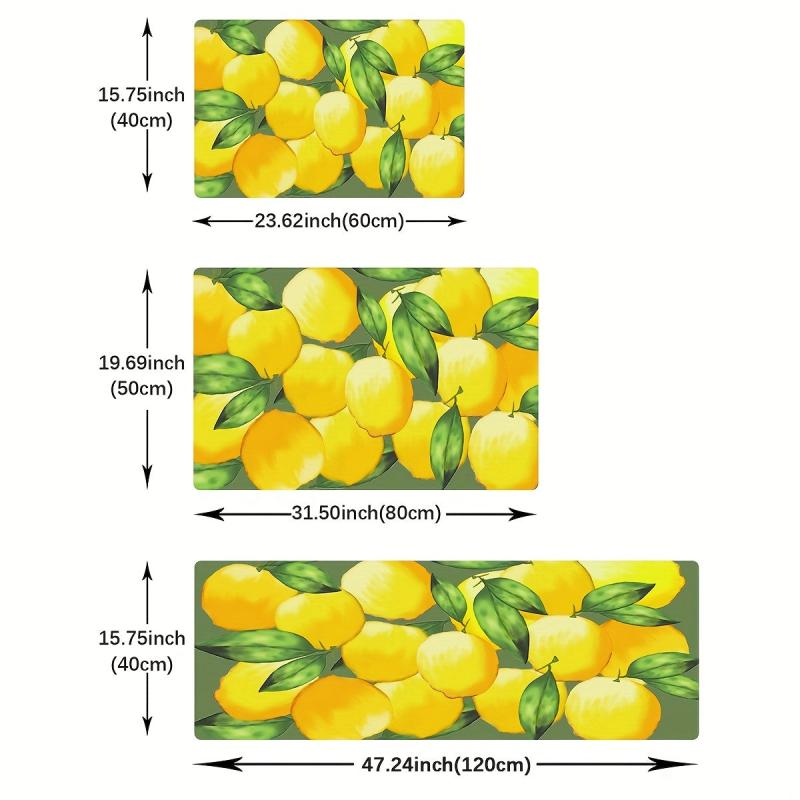 1pc Lemon Kitchen Floor Mat Non slip Kitchen Floor Rug Kitchen Rug Kitchen Mat