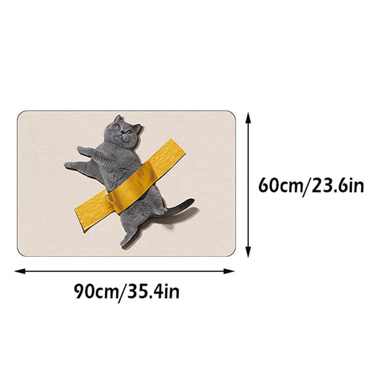3D Cat Floor Mat Realistic Cat Carpet Entrance Door Carpet