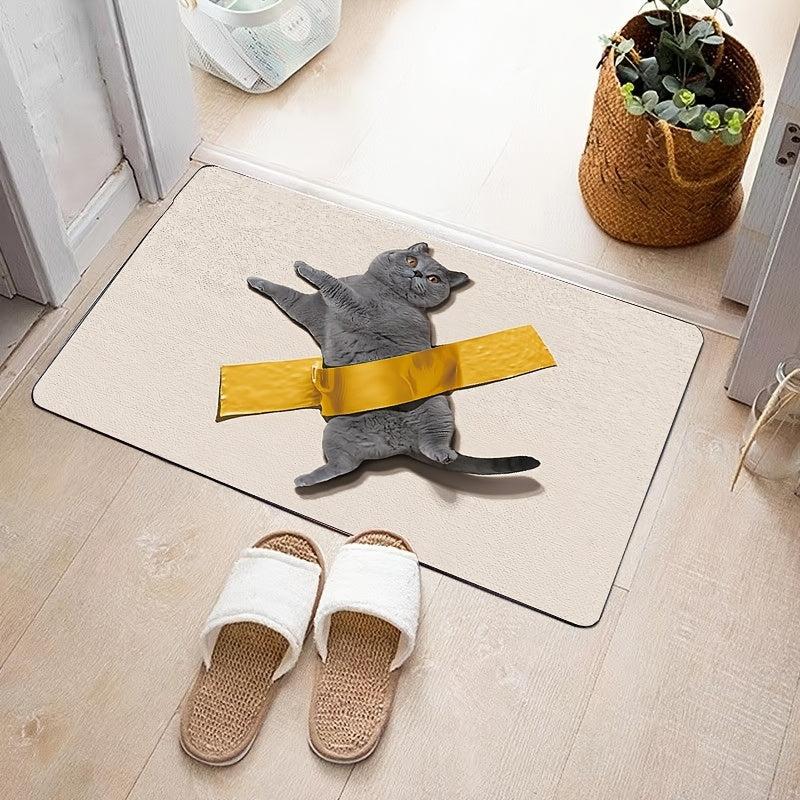3D Cat Floor Mat Realistic Cat Carpet Entrance Door Carpet