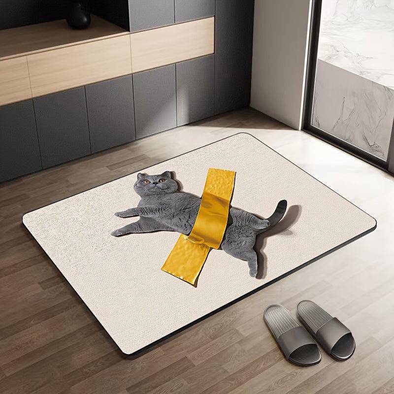 3D Cat Floor Mat Realistic Cat Carpet Entrance Door Carpet