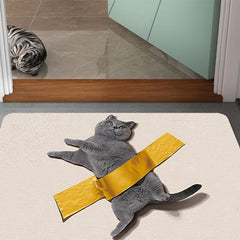3D Cat Floor Mat Realistic Cat Carpet Entrance Door Carpet