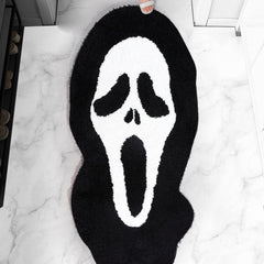 Large Skull Bath Mat Soft Plush Non Slip Bathroom Rug Halloween Decor