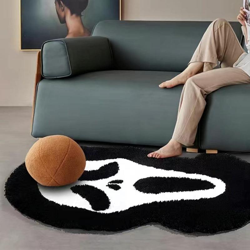 Large Skull Bath Mat Soft Plush Non Slip Bathroom Rug Halloween Decor