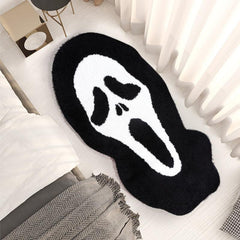 Large Skull Bath Mat Soft Plush Non Slip Bathroom Rug Halloween Decor