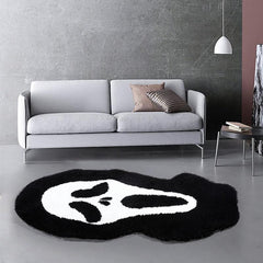 Large Skull Bath Mat Soft Plush Non Slip Bathroom Rug Halloween Decor