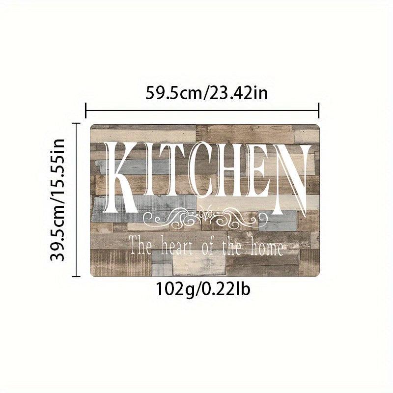 Wood Print Kitchen Mat Waterproof Non Slip Kitchen Rugs Set
